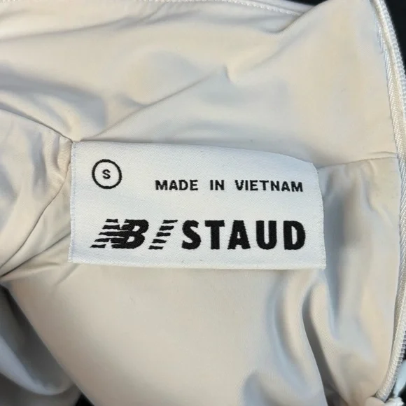 New Balance Staud Top Womens Small Black White Mock Neck Crop Long Sleeve - Picture 7 of 9